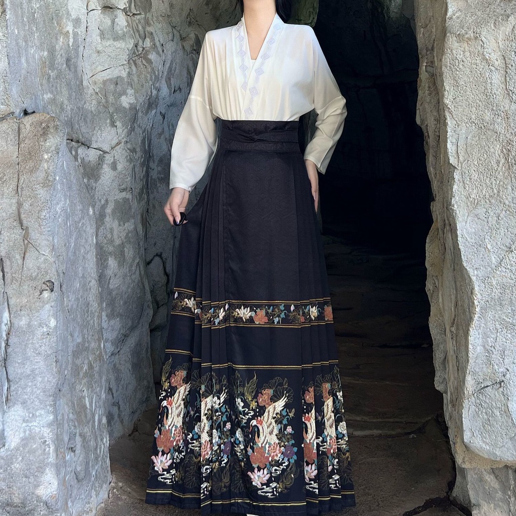 Caihongxuan Váy Hán Phục Cách Tân In Hình Đám Mây Và Mặt Ngựa Phong Cách Trung Hoa Hàng Ngày Cách Tân Hàng Mới Chính Hãng Ming huai sys6.23