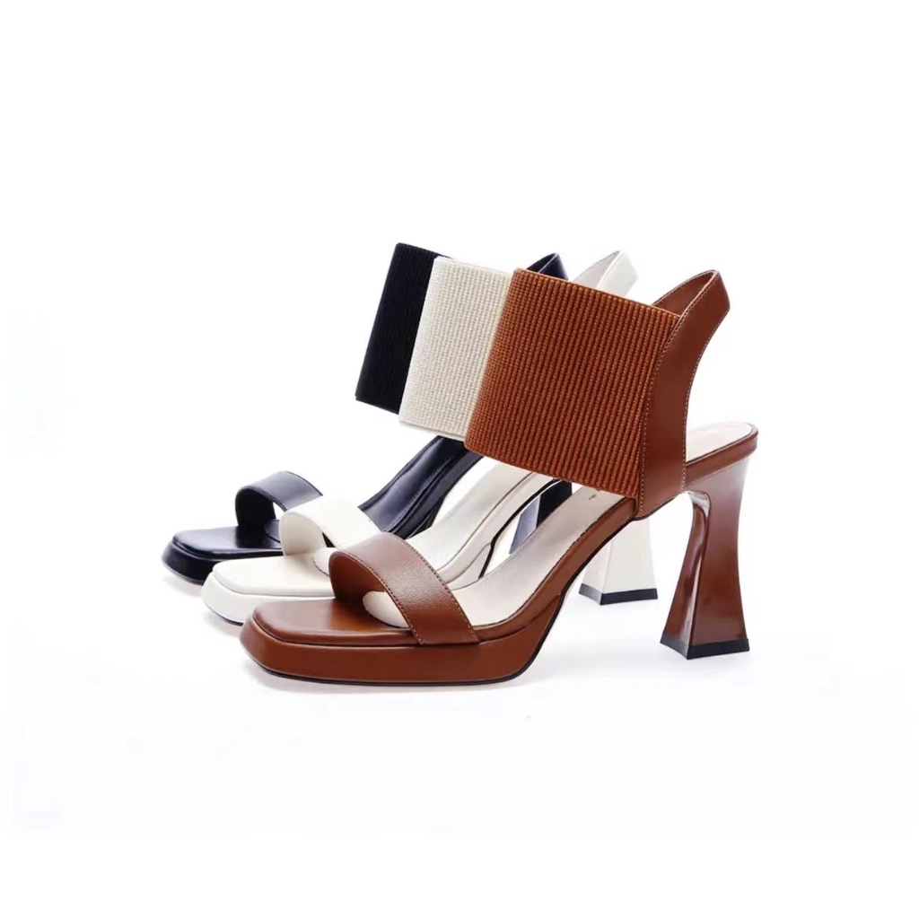 Giày Sandal Cao Gót Đế Dày Hở Ngón Chống Nước Phong Cách Âu Mỹ 2023 Cho Nữ