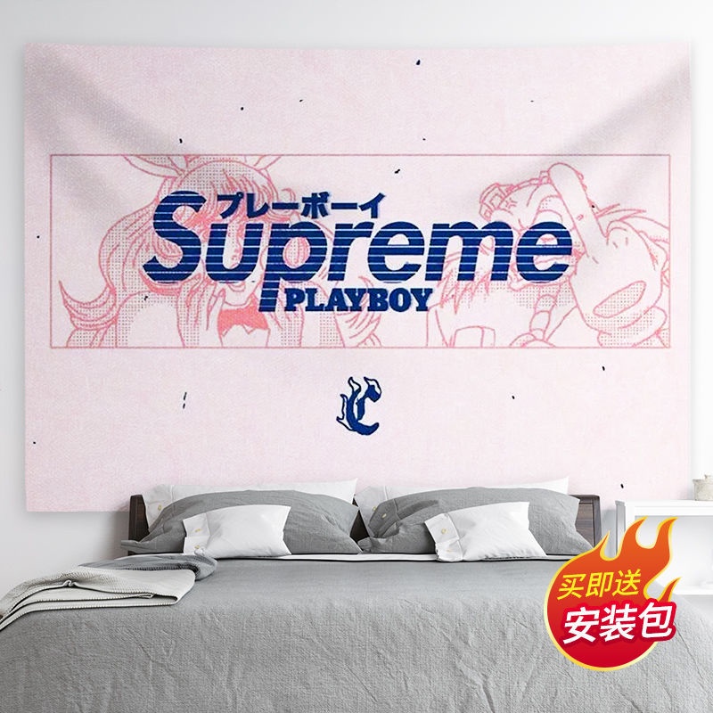 Thảm Treo Tường Trang Trí Phòng Khách / Ngủ / Khách Sạn In Chữ Supreme Phong Cách Bắc Âu