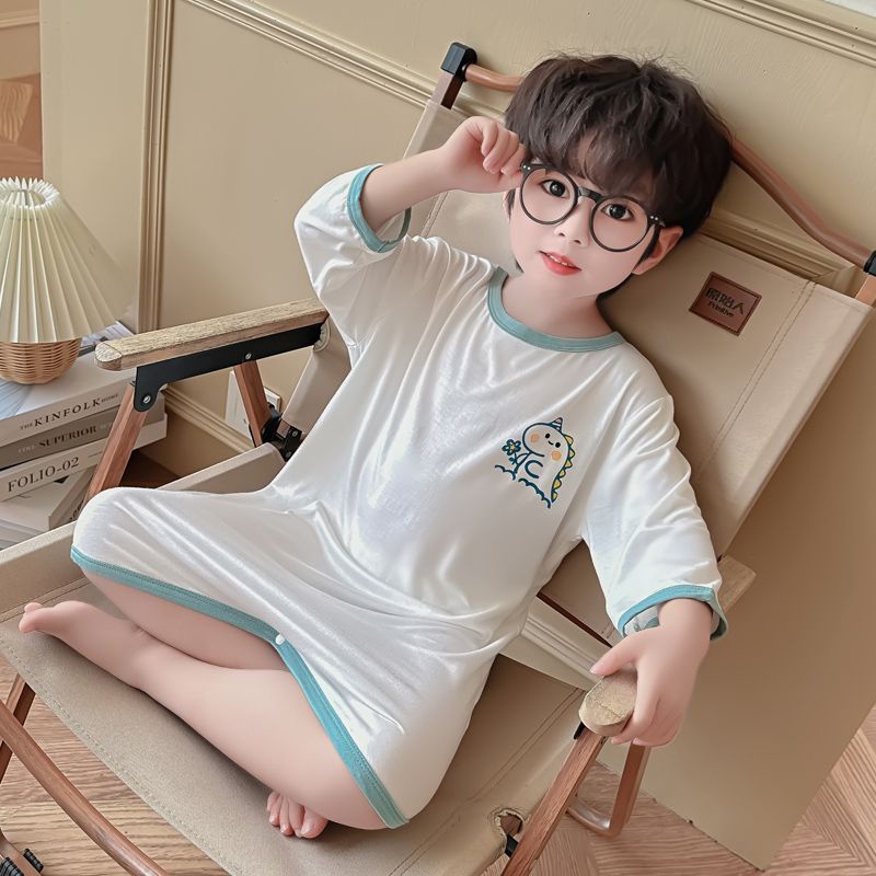 Đầm Ngủ Lụa Mỏng Một Mảnh Phong Cách Mùa Hè Chất Lượng Cao Phong Cách Mới Cho Bé Trai Và Bé Gái