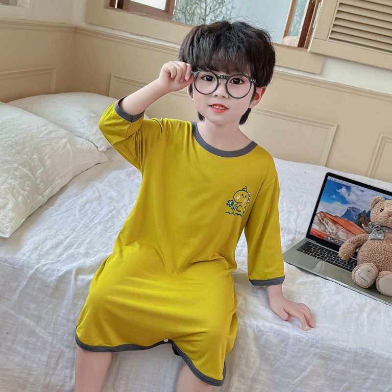 Đầm Ngủ Lụa Mỏng Một Mảnh Phong Cách Mùa Hè Chất Lượng Cao Phong Cách Mới Cho Bé Trai Và Bé Gái