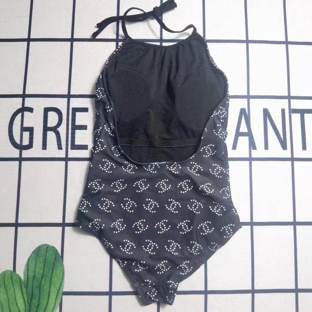 Áo Tắm Co Giãn Jersey &amp; Strass Đen &amp; Bạc