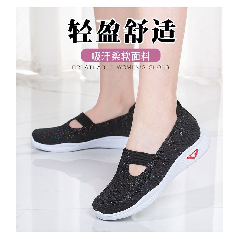Giày Thể Thao Phối Lưới Thoáng Khí Mềm Mại Chống Trượt Thời Trang Xuân Hè Cho Nữ