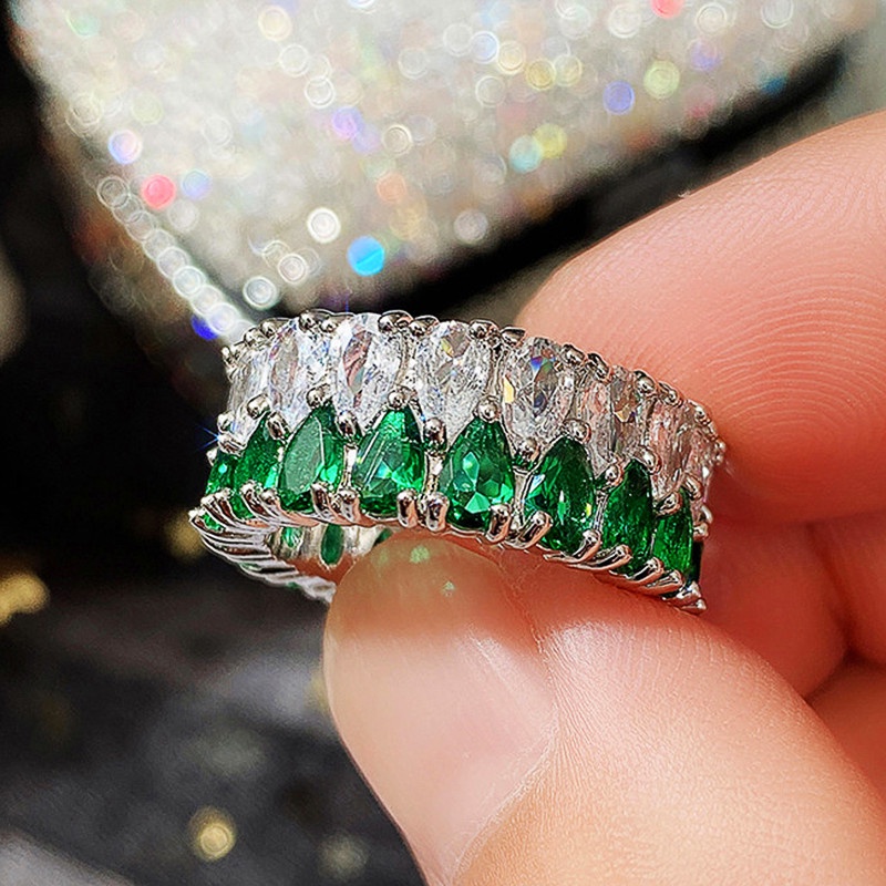 Nhẫn Đính Đá Zircon Sang Trọng Cho Cặp Đôi