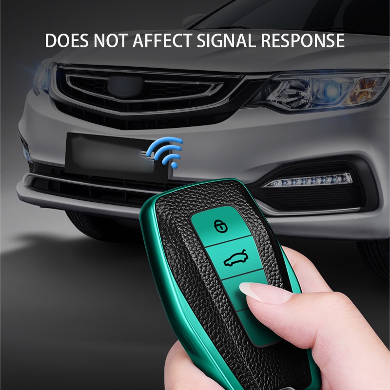 Bao Da TPU + Da Đựng Chìa Khóa Điều Khiển Từ Xa Cho Xe Hơi Geely Emgrand X7 EX7 Coolray 2019-2020