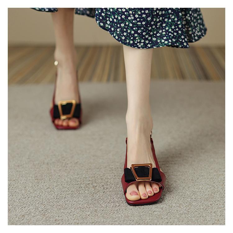 Giày Sandal Bằng Da Thật Cao Cấp Không Cần Khóa Thời Trang Mùa Hè 2023 Cho Nữ