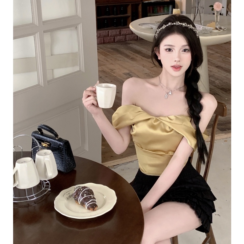 Áo Kiểu Trễ Vai Thời Trang Mùa Hè Cho Nữ