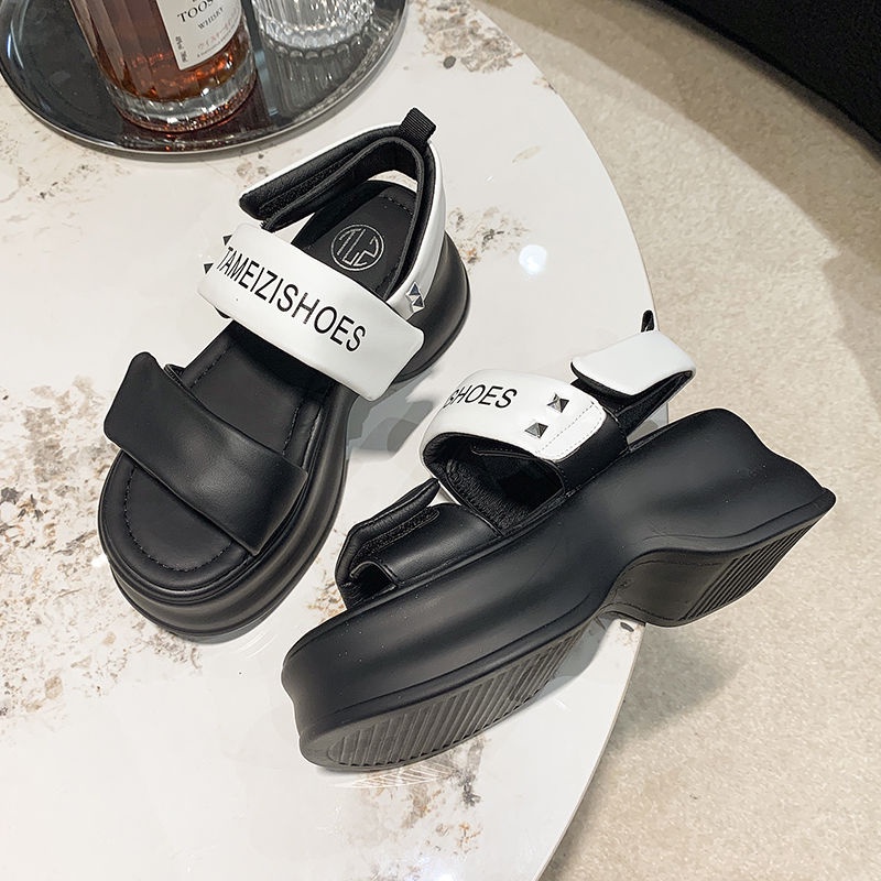 Xăng đan Thể Thao Đế Dày 7cm Phong Cách Châu Âu Thời Trang Mùa Hè 2023 Mới Cho Nữ