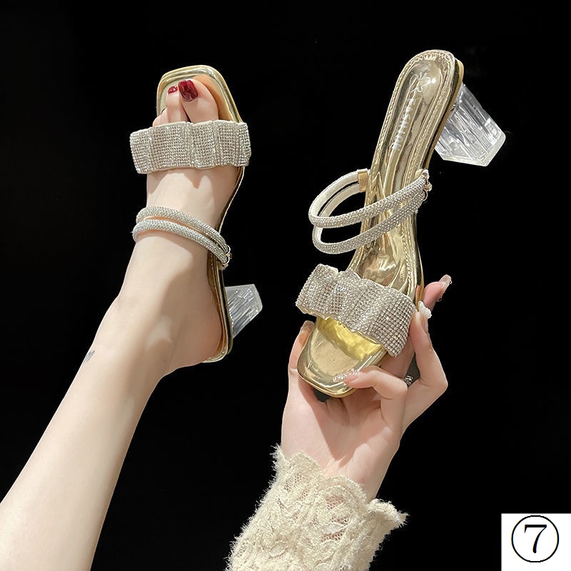 Giày Cao Gót Đính Đá Thời Trang Xuân Hè 2022 Cho Nữ