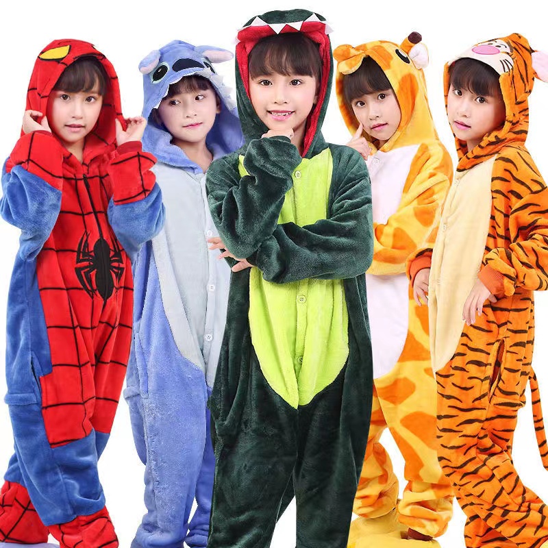 Bộ Đồ Ngủ Liền Thân Hóa Trang Khủng Long / Pikachu / Hươu Cao Cổ / Gấu Trúc /