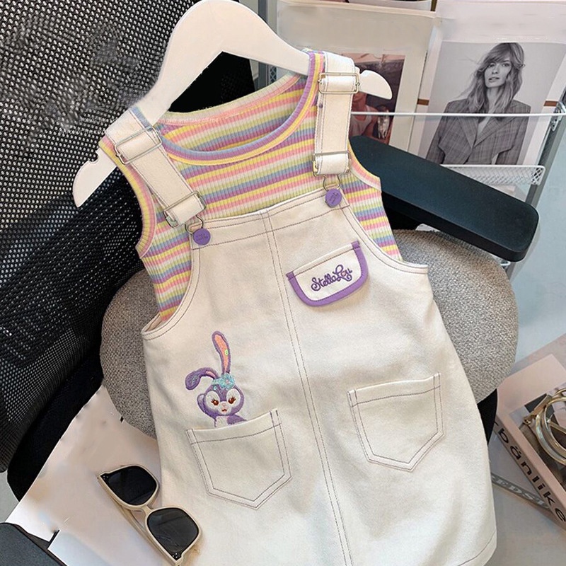 Set Áo Và Váy Yếm Phong Cách Hàn Quốc Thời Trang Mùa Hè Cho Bé Gái