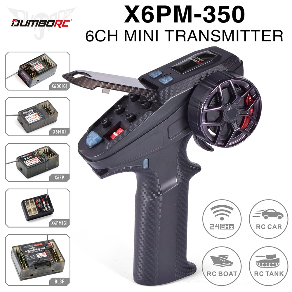 Bộ Điều Khiển Từ Xa DUMBORC X6PM-350 BL3F / X6FG / X6FP / X4FMG 2.4GHZ 6CH Gyro Thông Dụng Cho Xe Hơi Điều Khiển Từ Xa