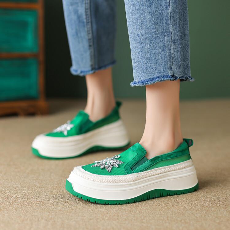 Giày Lười Bằng Da Thật Đế Dày Phối Lưới Thoáng Khí Thời Trang Mùa Hè Cho Nữ