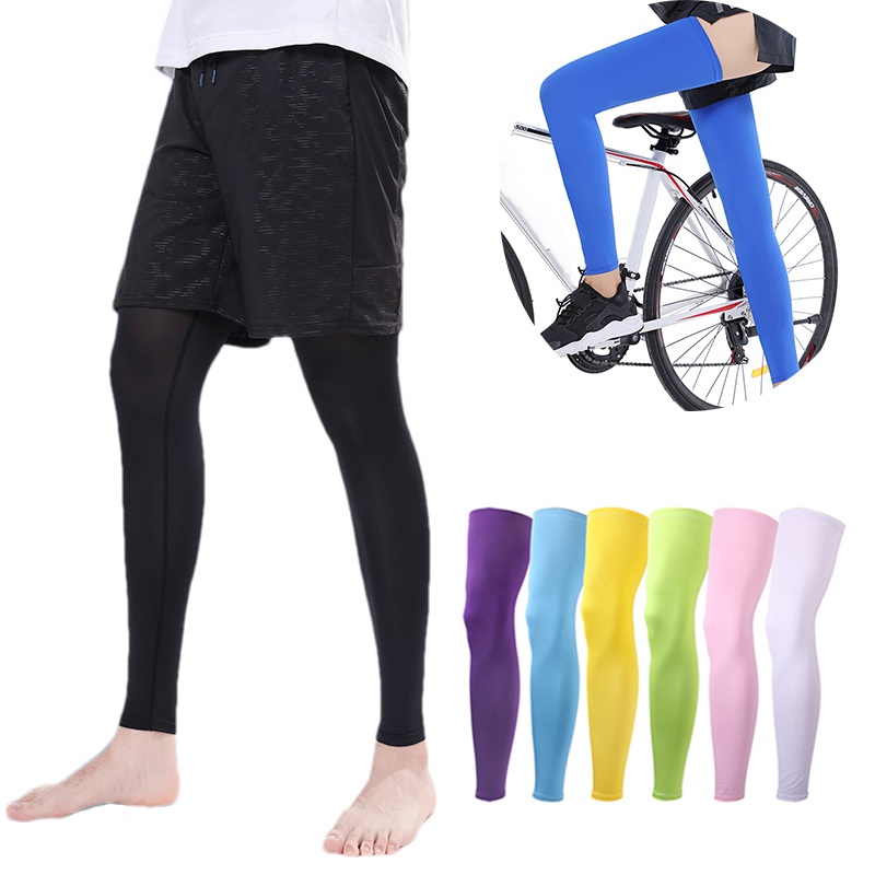 1 Cặp Vỏ Bọc Ống Chân Chống Nắng Bằng Lụa Lạnh Giữ Ấm Chống Trượt Cho Nam Và Nữ