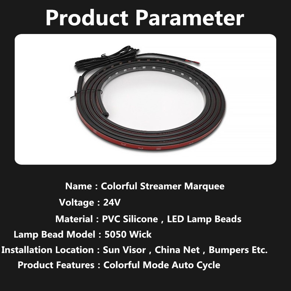 Dây Đèn Led RGB 12 / 24V 5050SMD Cảnh Báo Trang Trí Cho Xe Tải