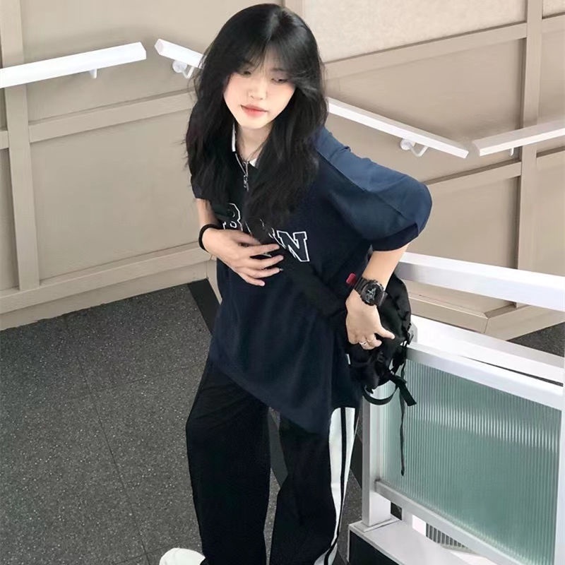 Áo polo Tay Ngắn Dáng Rộng Phong Cách Vintage Dành Cho Nữ