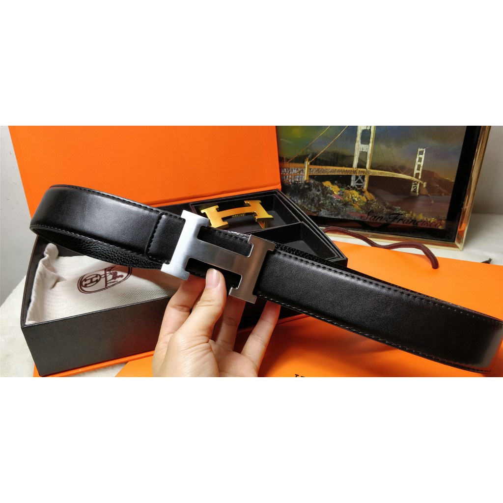 Thắt Lưng Thời Trang Cổ Điển Với Hai Khóa Cài Hộp Quà Tặng