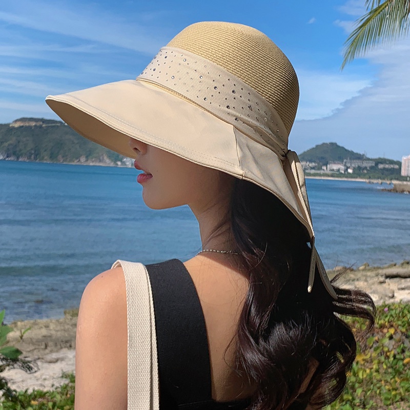 Mũ Cói Rộng Vành Chống Nắng Thiết Kế Mới Thời Trang Mùa Xuân Hè Theo Phong Cách Hàn Quốc Cho Nữ