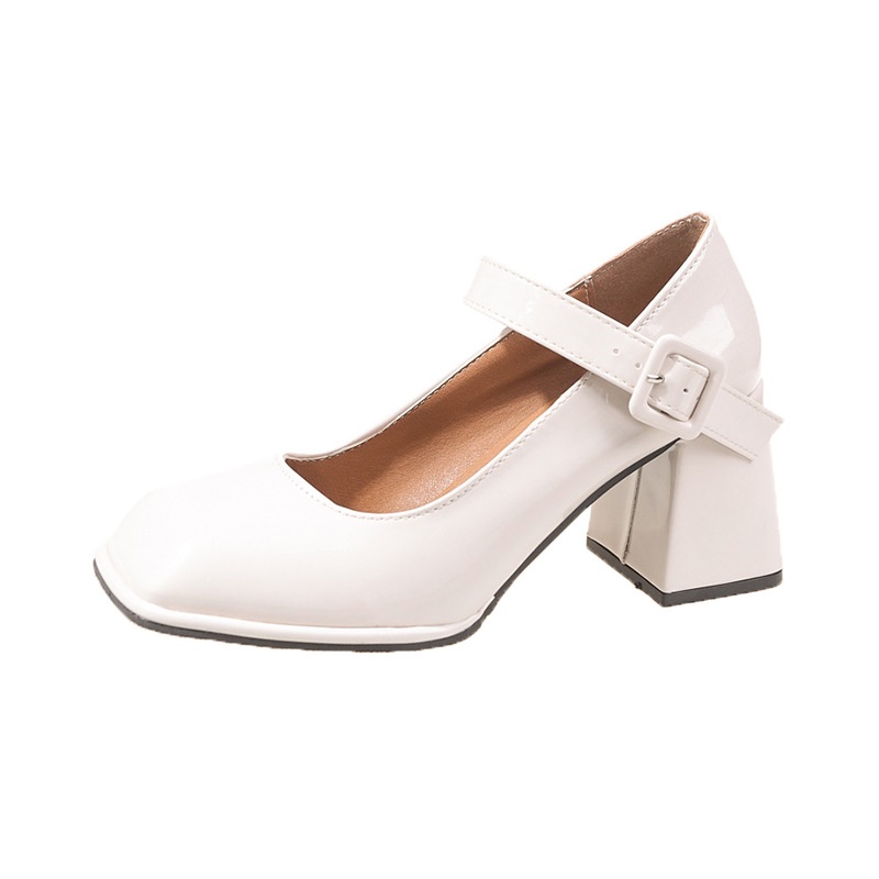 Giày Cao Gót Mũi Vuông Đế Dày Chống Thấm Nước Phong Cách Lolita 2023