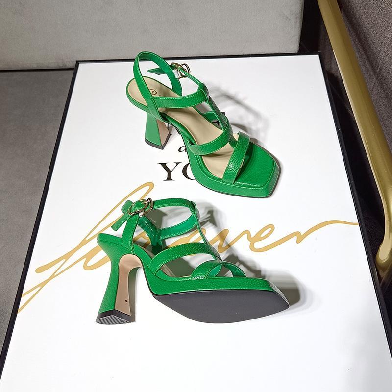 Sandal Cao Gót 9c Mùa Hè 2023 Phong Cách Mới Có Khóa Cài Sau Không Thấm Nước Cho Nữ