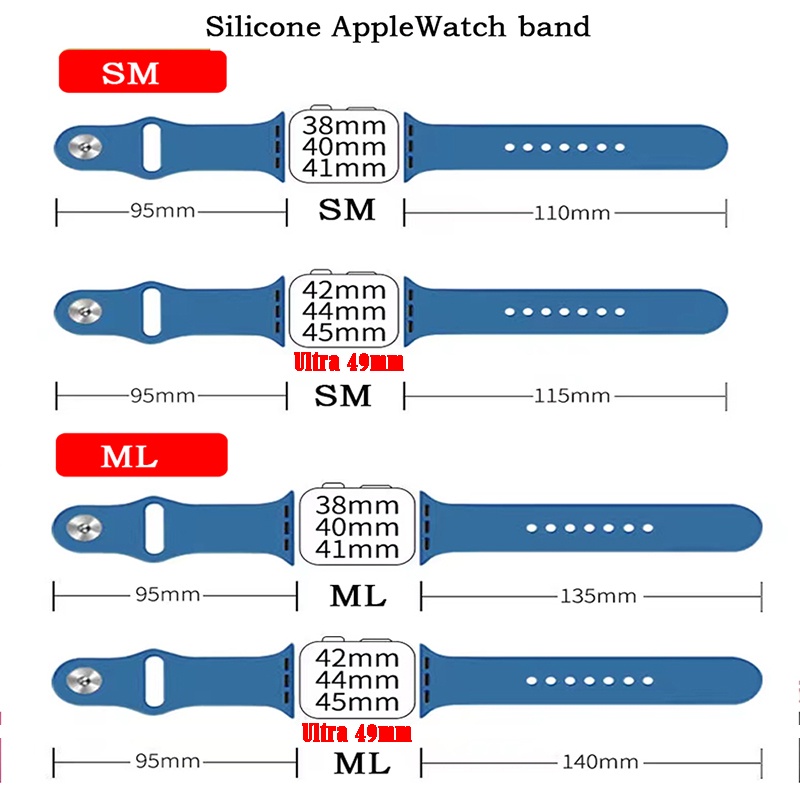 Dây Đeo Thay Thế Cho Đồng Hồ Thông Minh Apple Watch 44mm 40mm 45mm 41mm 49mm 42mm 38mm 44 45 mm 7 se 3 4 5 6 8