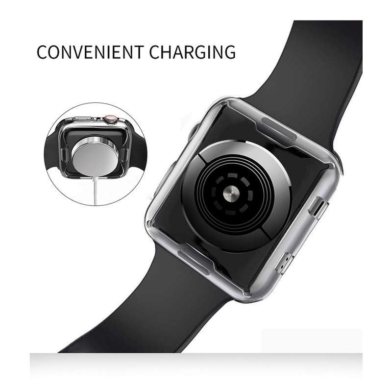 Ốp Lưng Trong SuốT + MiếNg DáN BảO Vệ MàN HìNh Cho ĐồNg Hồ Apple Watch Series 7 Se 65432 45MM 41MM 38MM 42MM 40MM 44MM