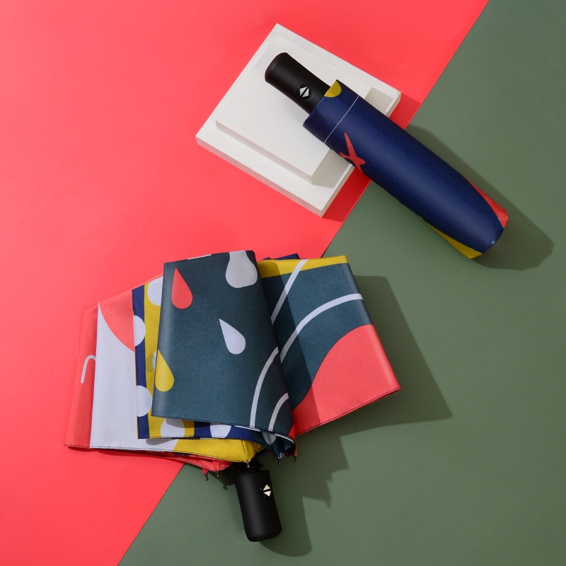 Dù Gấp Tự Động Chống Nắng Mưa Và Tia UV Bằng vinyl Họa Tiết graffiti Sự Bảo Vệ