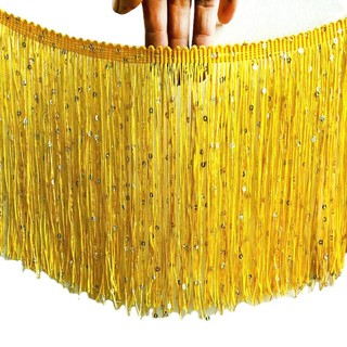 1 Yard] Dải Tua Rua Đính Kim Sa Nhiều Màu Sắc Cắt Rộng Trang Trí Váy Khiêu Vũ La Tinh Phụ Kiện May Vá Thủ Công DIY YM