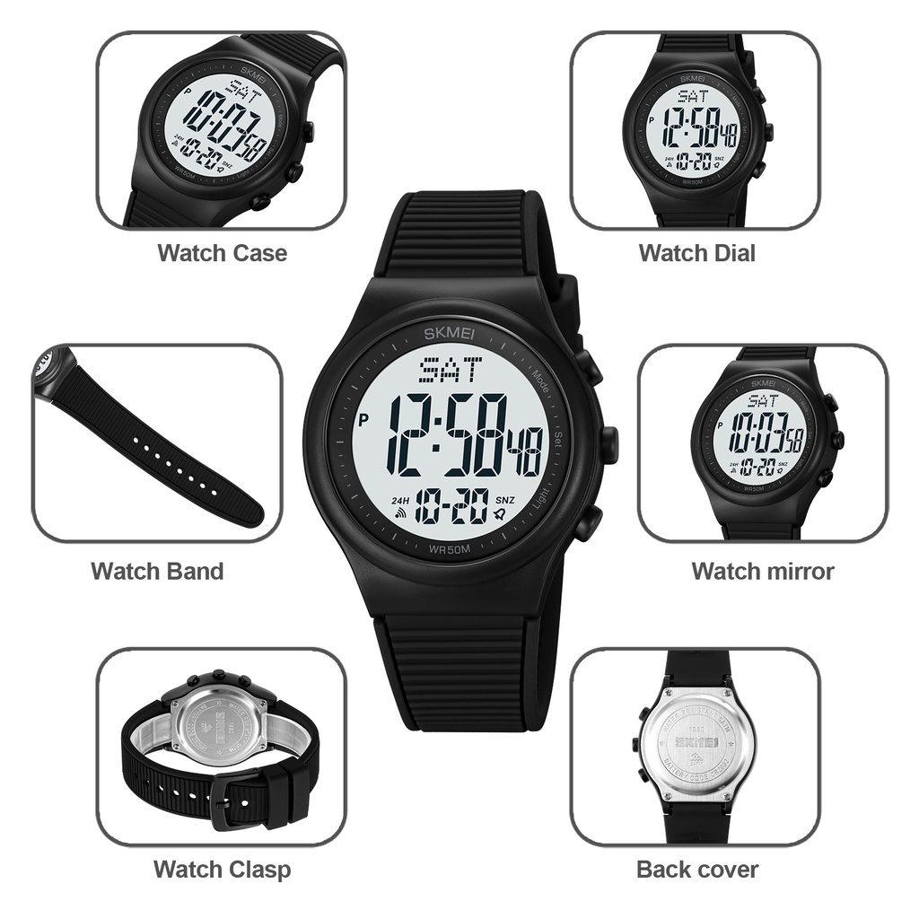 Đồng Hồ Điện Tử SKMEI 1980 Chống Thấm Nước 5 Thanh Cho Nam