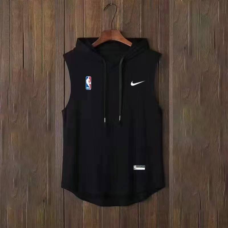 Bộ Quần Áo Thể Thao Bóng Rổ Sát Nách Có Mũ Trùm Co Giãn Tốt Thời Trang Mùa Hè Năng Động