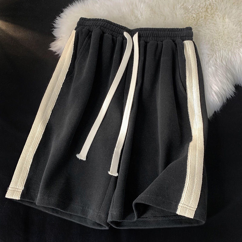 Quần Short Thể Thao Dệt Kim Dáng Rộng Phong Cách Hàn Quốc Thời Trang Mùa Hè Cho Cặp Đôi Size S-3Xl 2