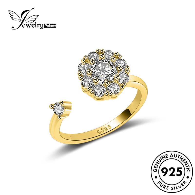 Jewellrypalace Nhẫn Vàng Tròn Hạt Bạc Nguyên Bản Nữ 925 Kim Cương Đơn Giản Moissanite R368