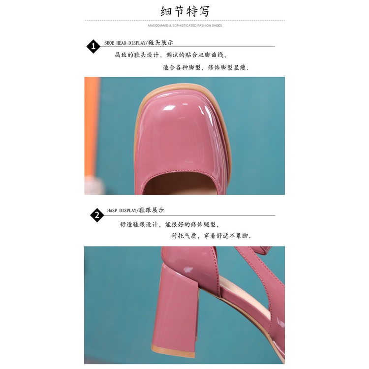 Giày Sandal Cao Gót Bằng Da Thật Đế Dày Chống Nước Có Khóa Cài Thời Trang Mùa Hè 2023 Dành Cho Bạn Nữ