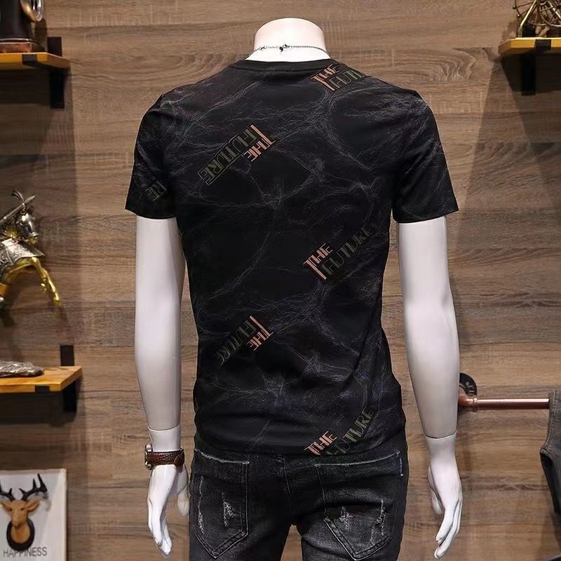 Áo nam Ngắn Tay In Chữ Phong Cách Hàn Quốc Mới