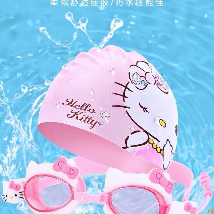Kính Bơi Chống Thấm Nước / Sương Mù Họa Tiết Hello Kitty Dễ Thương Cho Bé Gái