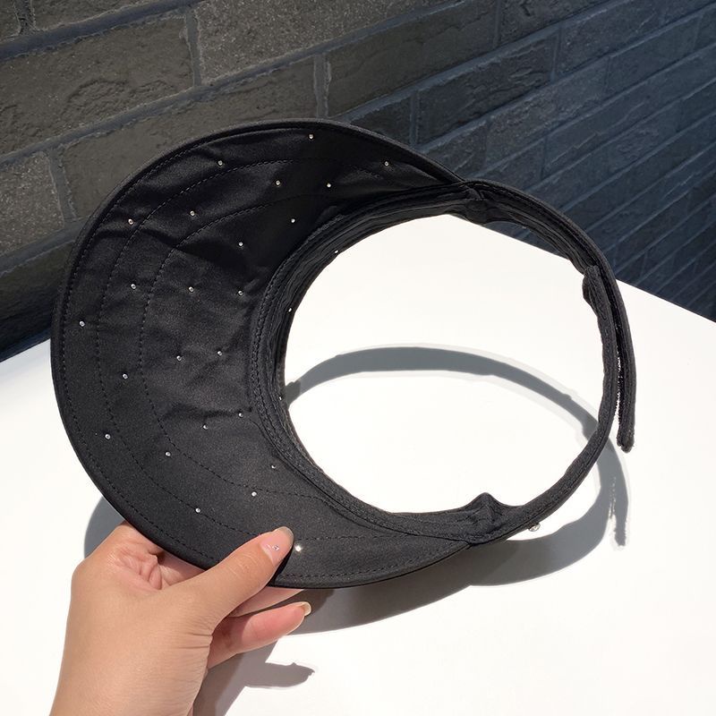 Mũ Lưỡi Trai Nửa Đầu Chống Nắng Tia Cực Tím Đính Đá Phong Cách Thể Thao Đường Phố Mùa Hè Cho Nữ