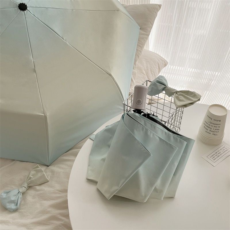 Dù Gấp Ba Khúc Bằng Vinyl Che Mưa Nắng Màu Gradient Hai Cách Dùng Cho Nữ