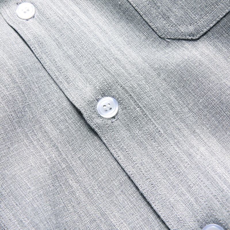 Spring and autumn men áo sơ mi dài-tay + quần dài trung niên người già cotton linen ngắn-tay dài cỡ lớn thời trang