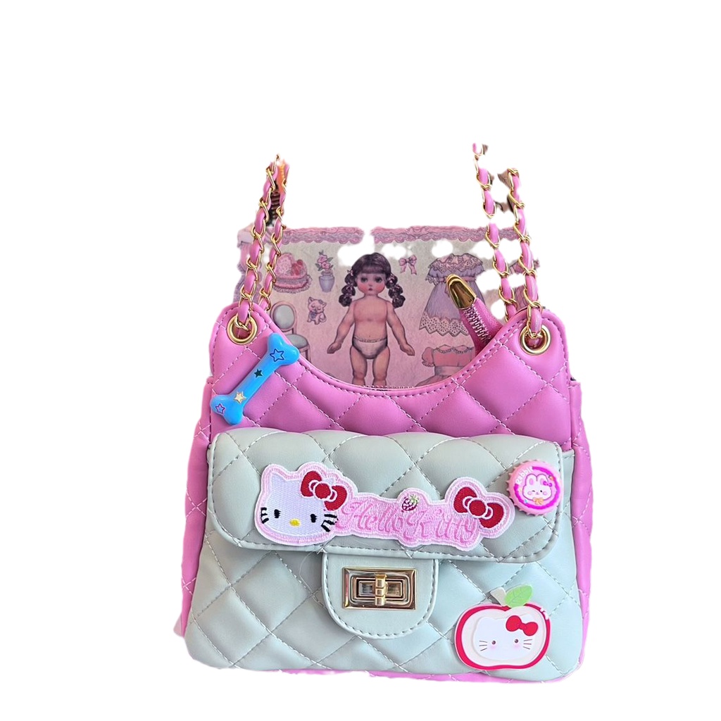 Túi Đeo Chéo dopamine ~ Túi Xách Dây Xích Màu Sắc Tương Phản Thời Trang Mùa Hè