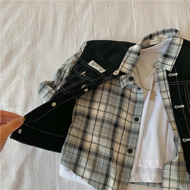 Mới Áo Sơ Mi cotton Giả Hai Lớp Thời Trang Xuân Thu 2022 Cho Bé Trai