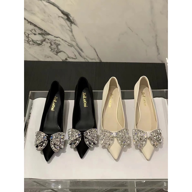 Giày Cao Gót Mũi Nhọn Đính Đá Thời Trang Mùa Thu Mới 2023 Cho Nữ