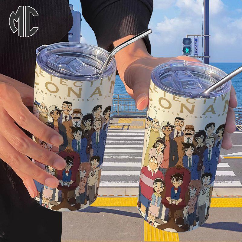 Mc) Bình Nước Giữ Nhiệt Cầm Tay Hình Thám Tử conan shinichi kudo Có Ống Hút Cho Học Sinh