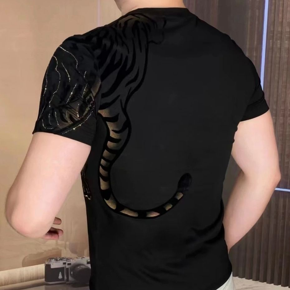 Hàng Có Sẵn! Hàng Có Sẵn!Áo Thun Tay Ngắn In Hình Hổ Thời Trang Mùa Hè Phong Cách Trung Hoa Mới Cho Nam