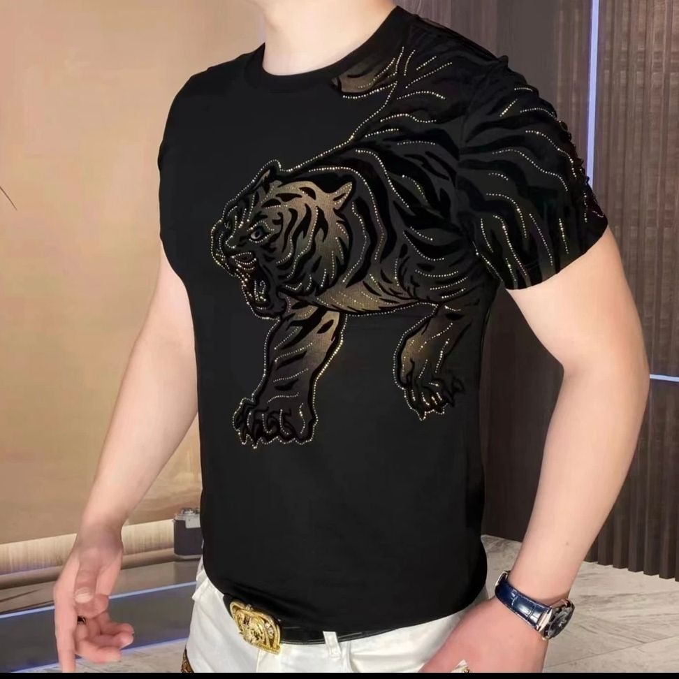 Hàng Có Sẵn! Hàng Có Sẵn!Áo Thun Tay Ngắn In Hình Hổ Thời Trang Mùa Hè Phong Cách Trung Hoa Mới Cho Nam