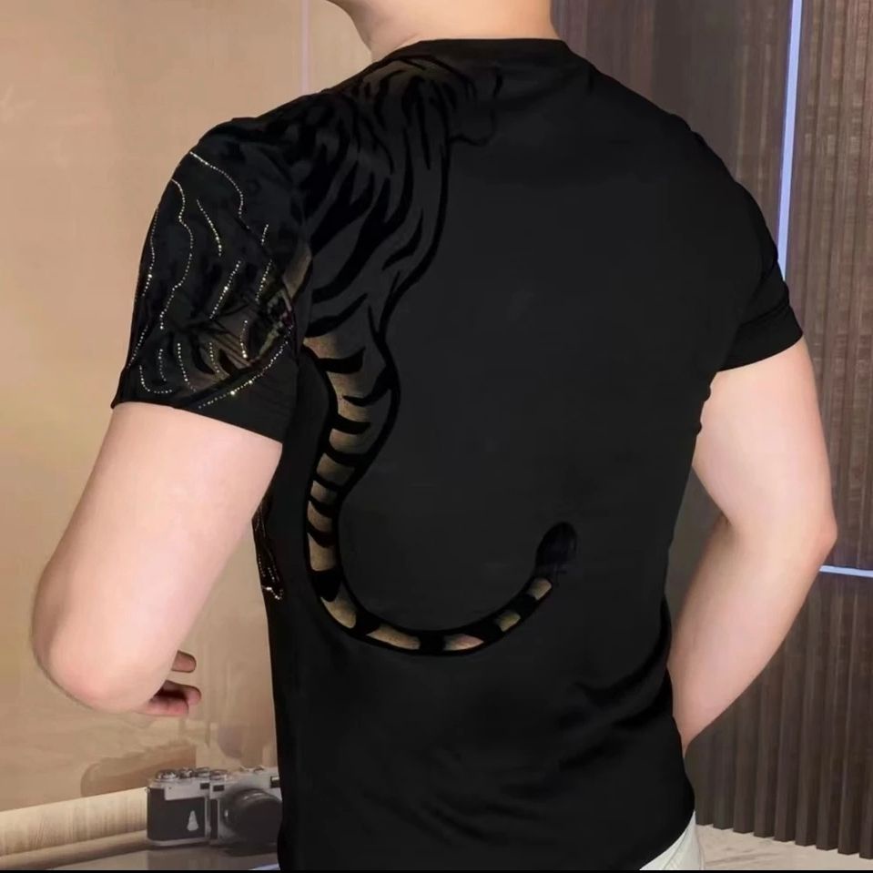 Hàng Có Sẵn! Hàng Có Sẵn!Áo Thun Tay Ngắn In Hình Hổ Thời Trang Mùa Hè Phong Cách Trung Hoa Mới Cho Nam