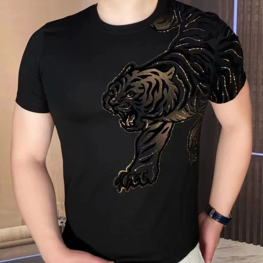 Hàng Có Sẵn! Hàng Có Sẵn!Áo Thun Tay Ngắn In Hình Hổ Thời Trang Mùa Hè Phong Cách Trung Hoa Mới Cho Nam