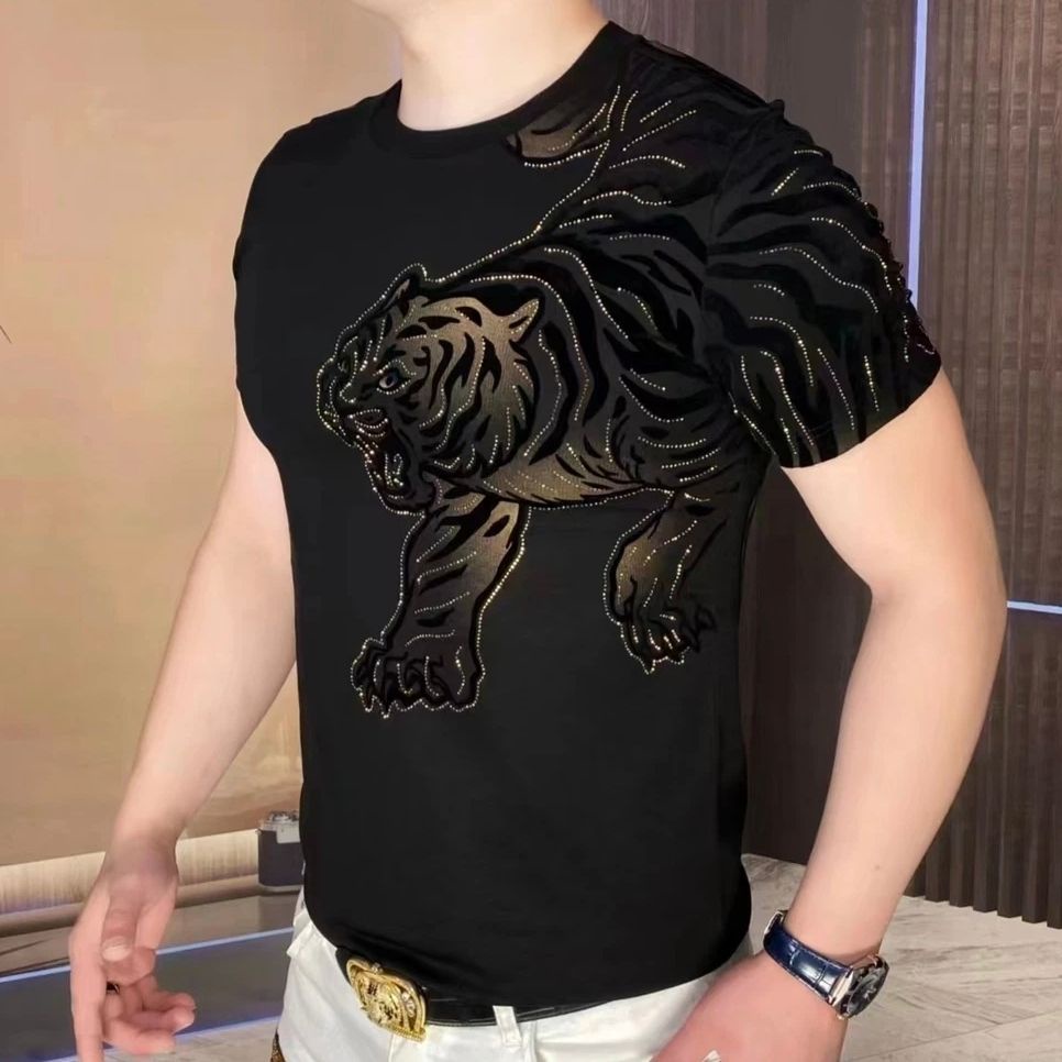 Hàng Có Sẵn! Hàng Có Sẵn!Áo Thun Tay Ngắn In Hình Hổ Thời Trang Mùa Hè Phong Cách Trung Hoa Mới Cho Nam