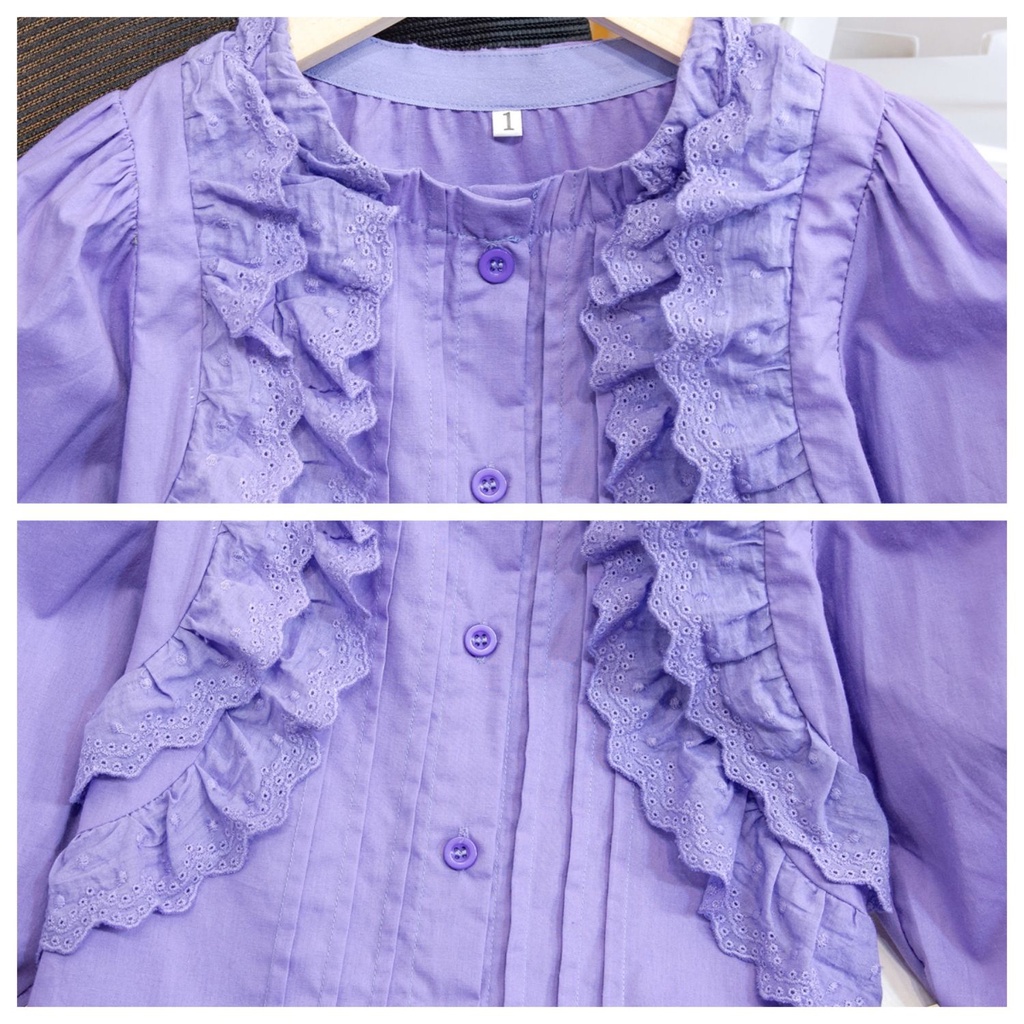 Áo Sơ Mi Cotton Tay Dài Phong Cách Hàn Quốc Thời Trang Xuân Thu 2023 Dành Cho Bé Gái