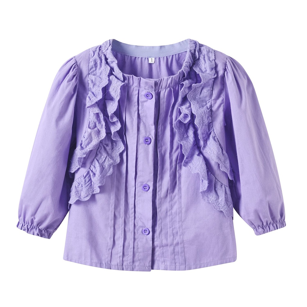 Áo Sơ Mi Cotton Tay Dài Phong Cách Hàn Quốc Thời Trang Xuân Thu 2023 Dành Cho Bé Gái