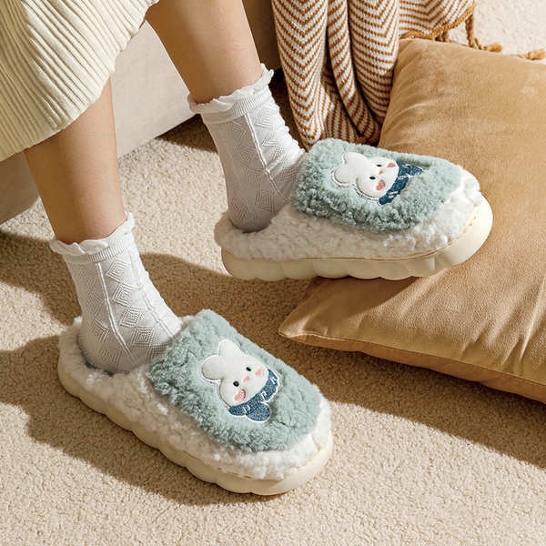 Dép Bông cotton Đế Dày Thời Trang Thu Đông 2023 Dễ Thương Cho Cặp Đôi
